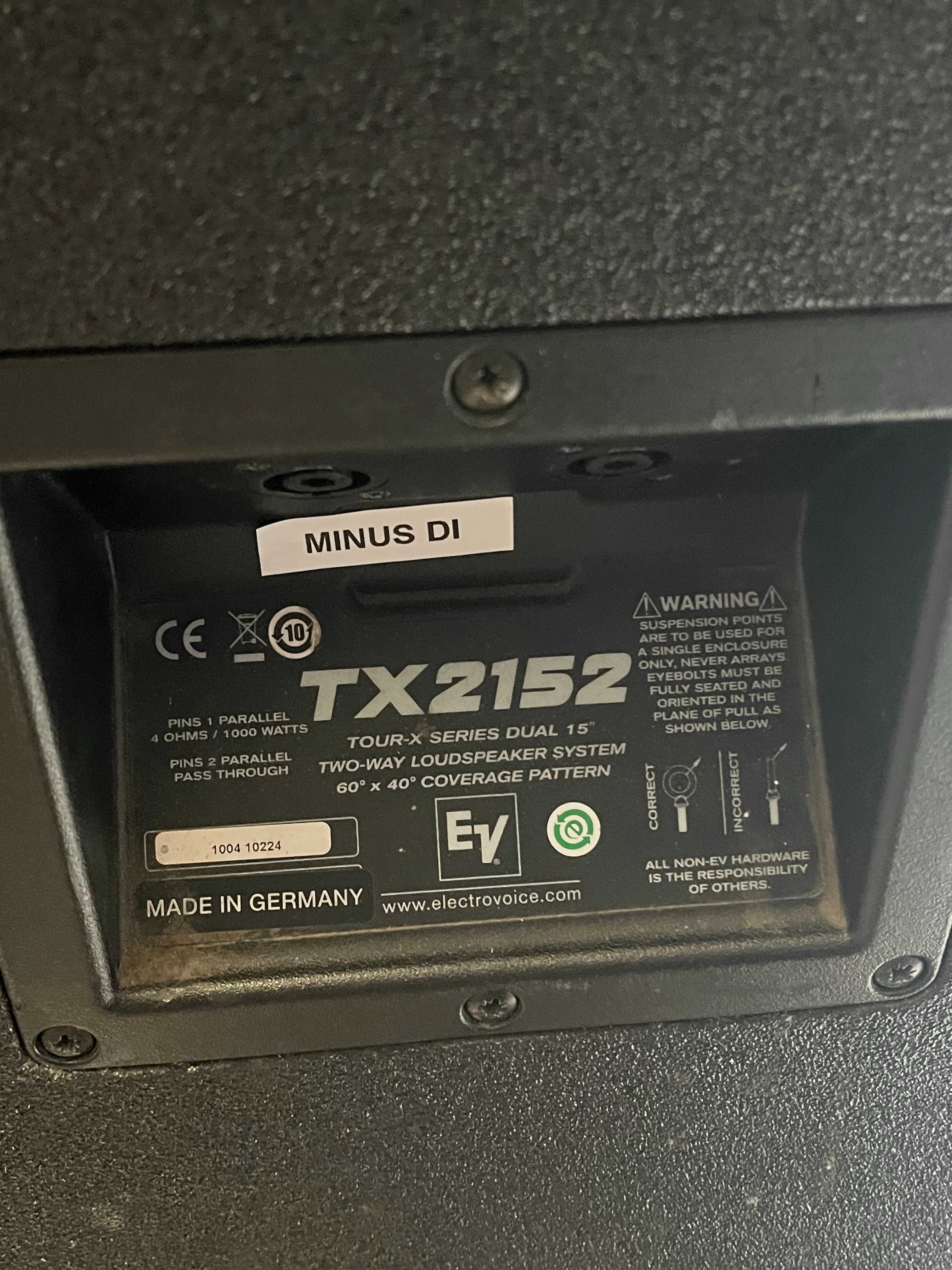 2 x Kolumna: Electro-Voice TX2152 + końcówka QSC GX-5 + Case, kable