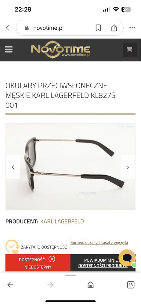 Okulary przeciwsłoneczne KARL LAGERFELD