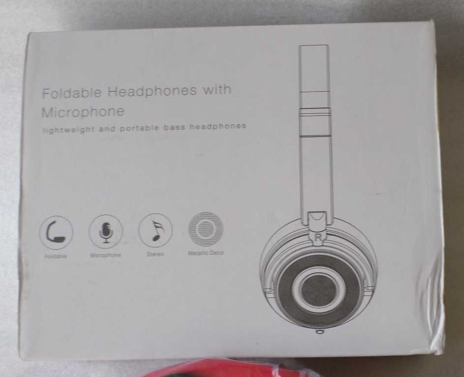 Słuchawki nauszne z mikrofonem, składane(telefon, konsola itp.) nowe.
