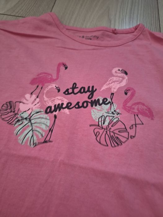 Letni komplet 122 dla dziewczynki krótkie spodenki i bluzeczka falbany