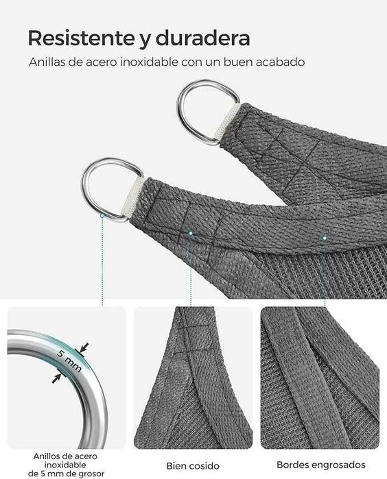 Songmics 3x3m Toldo Transpirável quadrado