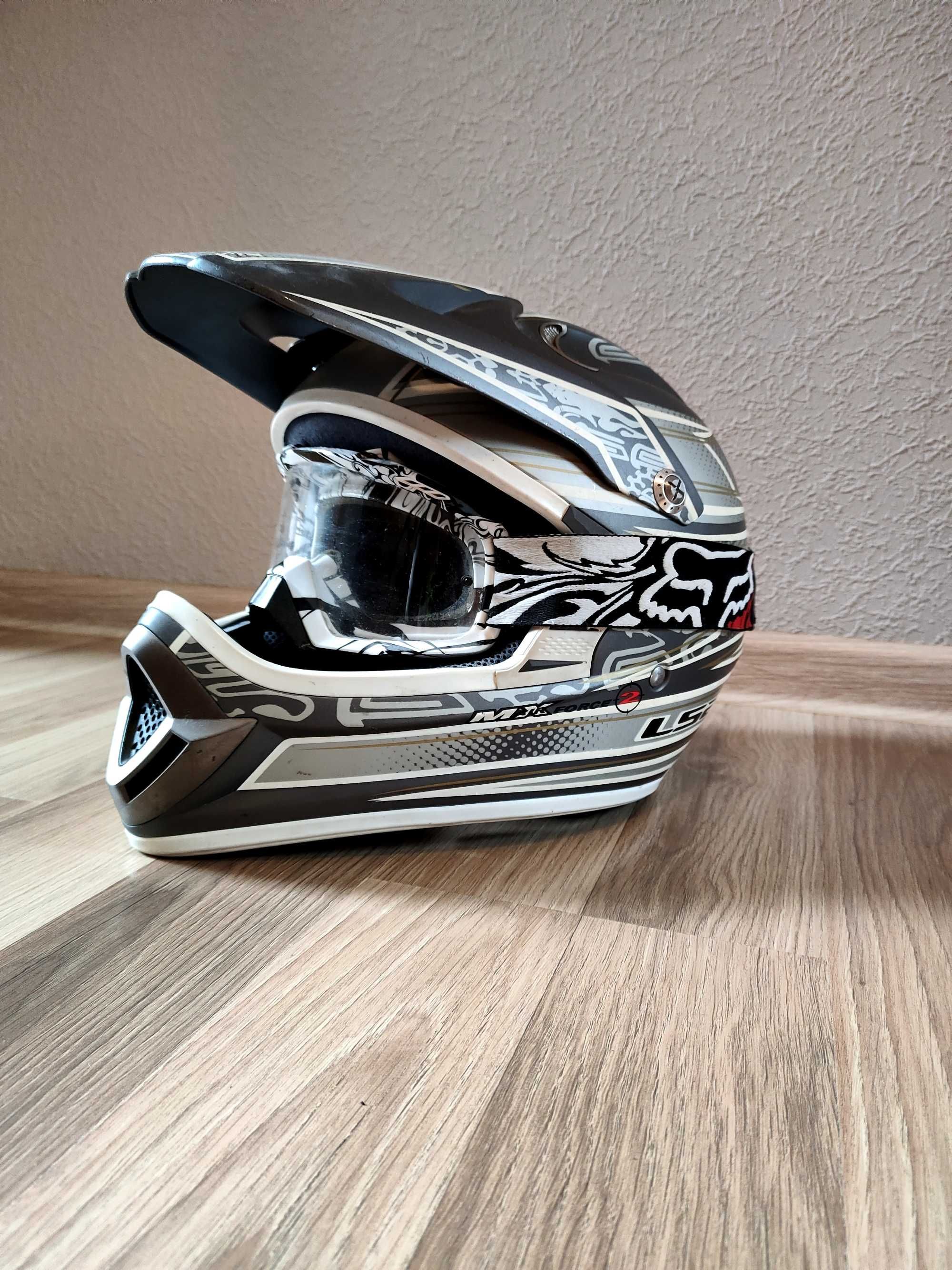 Kask Cross LS2 + gogle FOX