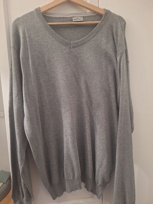 Sweter męski XL szary w serek