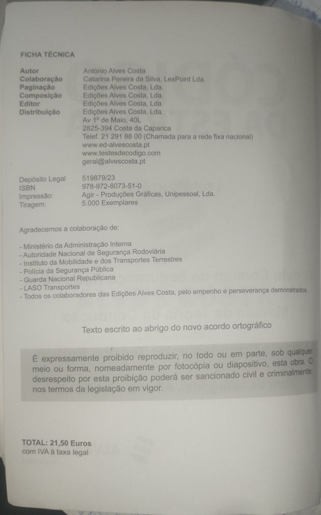 Livro código Estrada-  ( carta condução)24