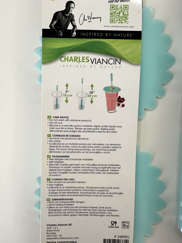 Conjunto de Tampas de Silicone e Palhinhas Charles Viancin