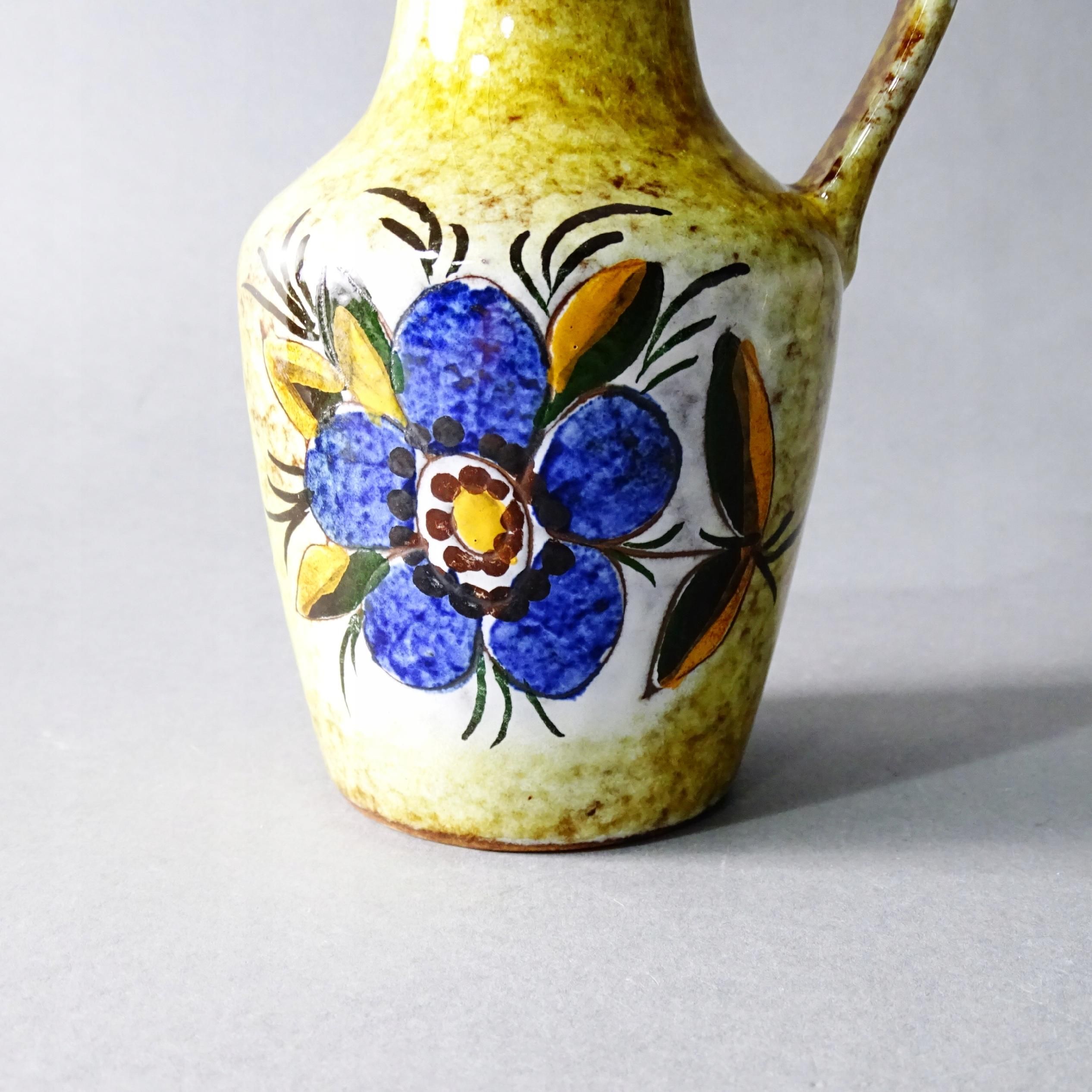 lata 60/70 piękny ręcznie malowany wazon wazonik