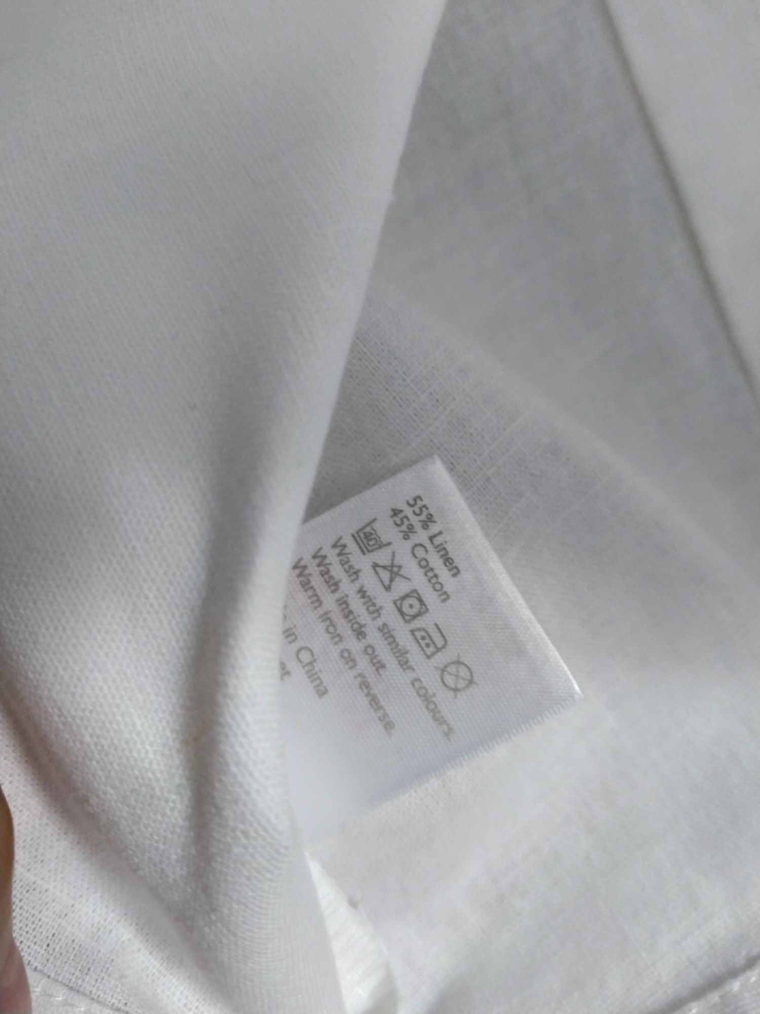 Biała lniana koszula na guziki John Lewis 6-9 miesięcy