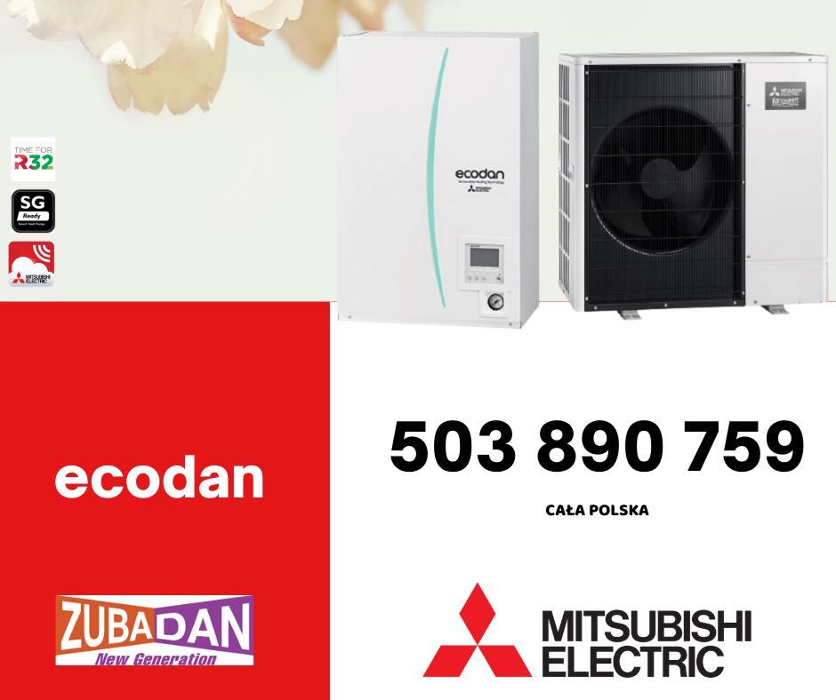 Pompa ciepła Mitsubishi Electric Zubadan 12 KW, z montażem kotłowni