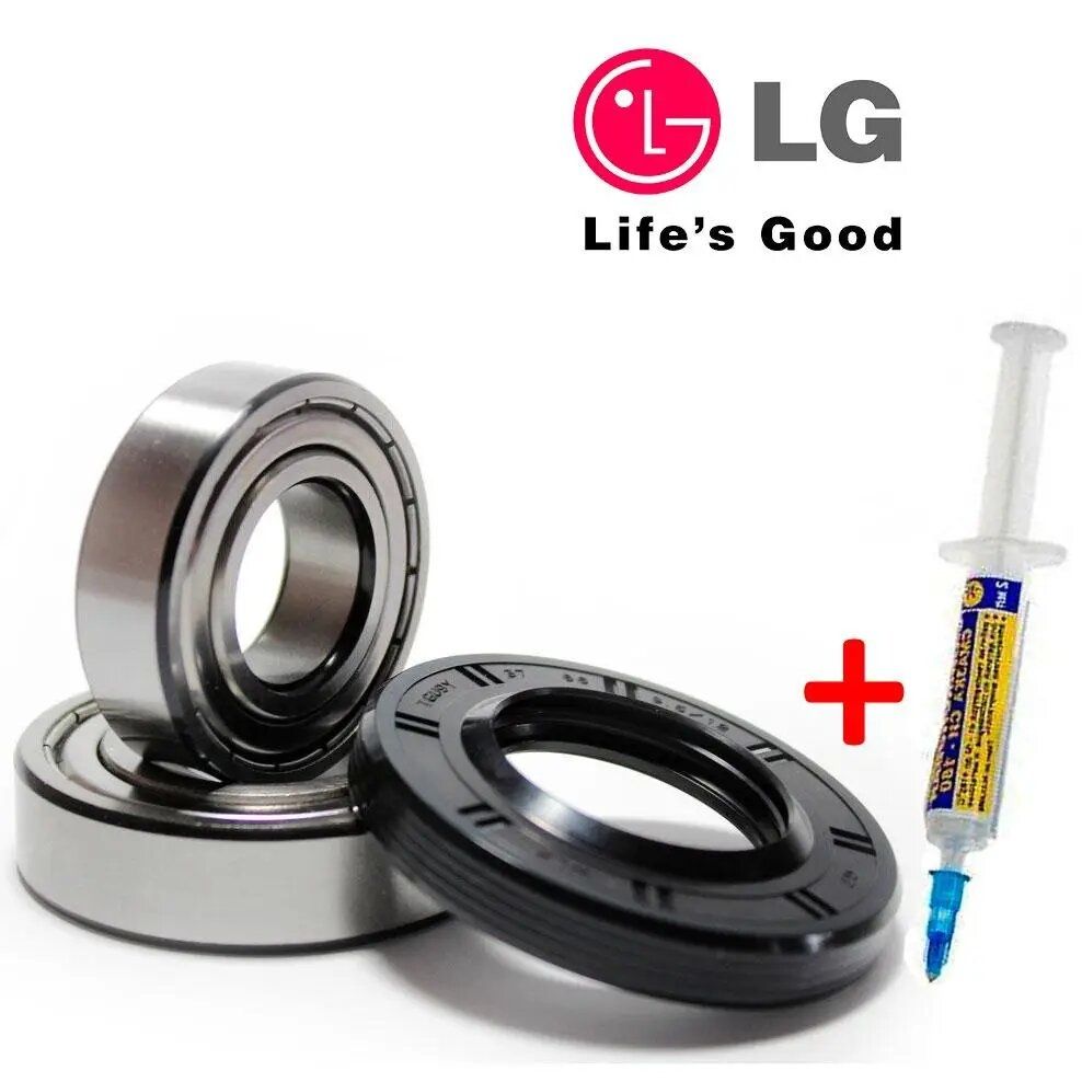 Комплект підшипників skf 6205+6206 та сальник для пральної машинки LG