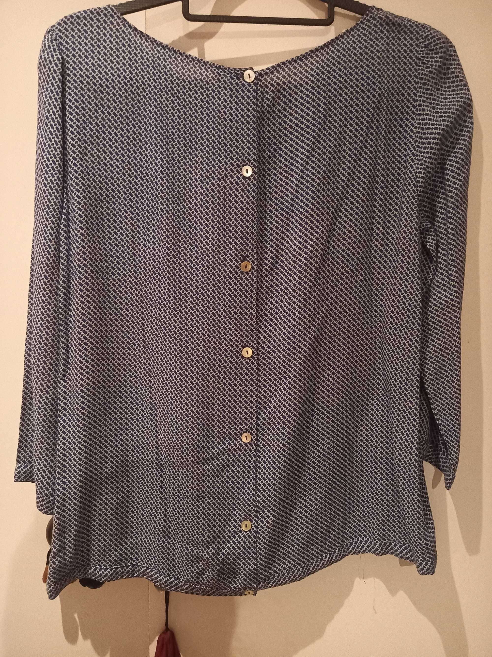 Blusa azul e branca - M/38 - Benetton