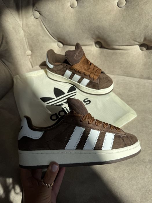adidas campus original brown натуральний замш люкс