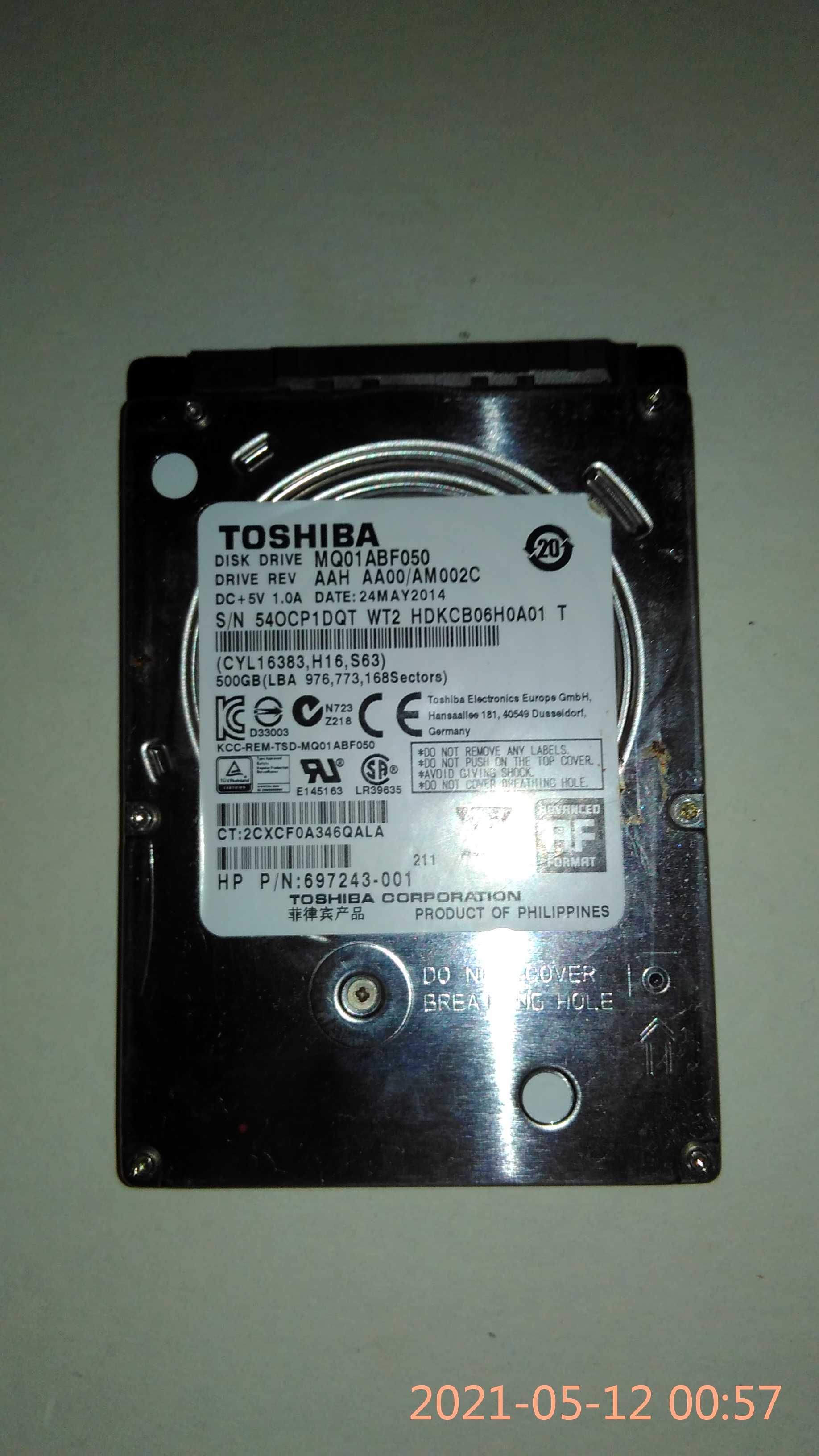 HDD Toshiba 2,5 500 гб