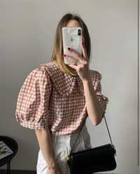Блуза в чайном стилі Зара, овер, розмір L