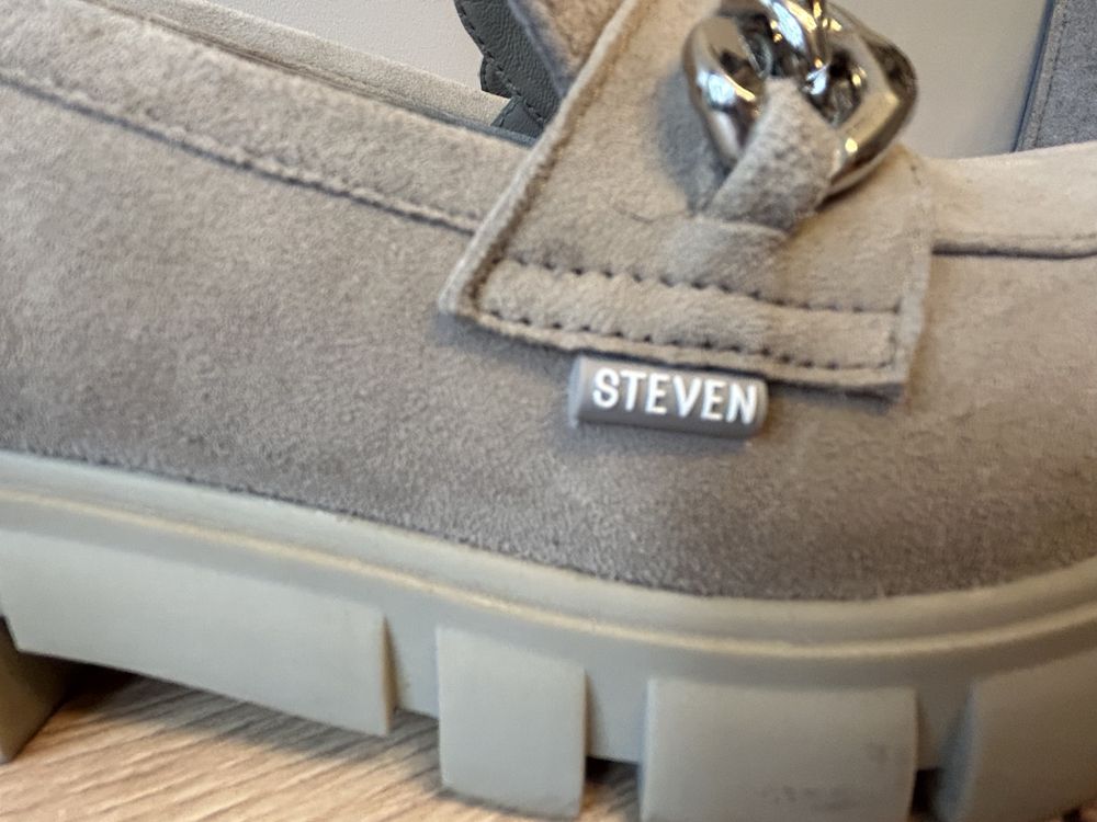 Buty skórzane damskie mokasyny lordsy pótbuty tancuch 38 Steven NY beż