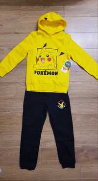 Komplet dres Pokemon Pikachu 128 bluza i spodnie