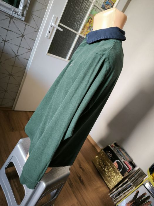 Gant longsleeve męski polo długi rękaw L zielone