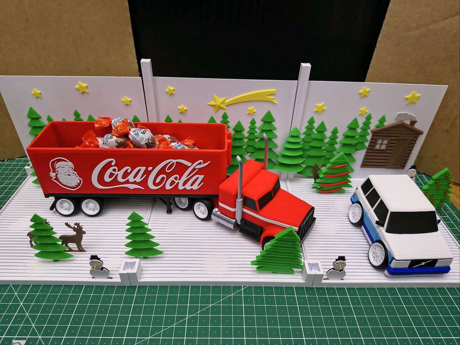 Coca Cola різдвяна машина тягач,новорічний подарунок,адвент фура кола