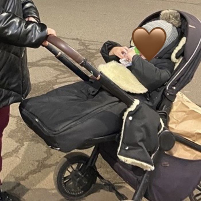 Зимовий конверт в коляску + муфти