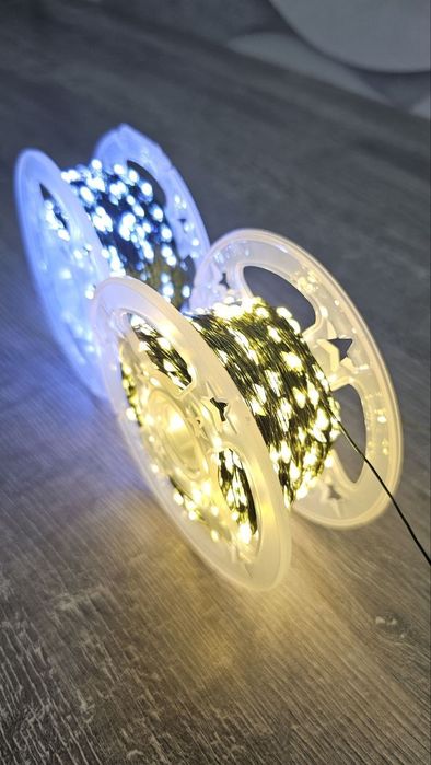 Гірлянда роса 100м, гирлянда роса, зелёный провод