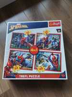 Puzzle Spiderman Trefl 4 układanki puzzli łącznie 207 elementów