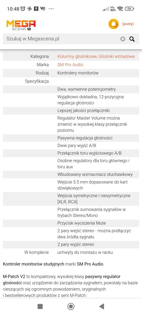 Kontroler dźwięku SM-PRO  M-PATCH V2. Nowy! Tanio!