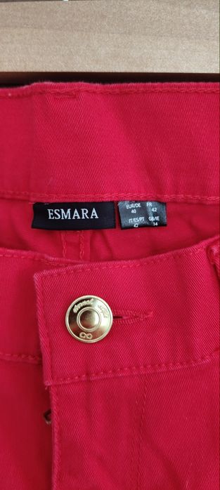 42 XL czerwone spodnie damskie materiałowe skinny