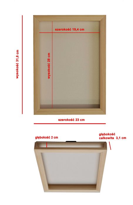 Ramka na rysunki dziecka A4 prace 3D Obrazki zdjęcia BIAŁA PIONOWA