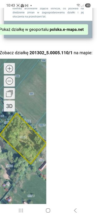 Działka budowlana 9513 m2 Dąbczyn gm. Ciechanowiec