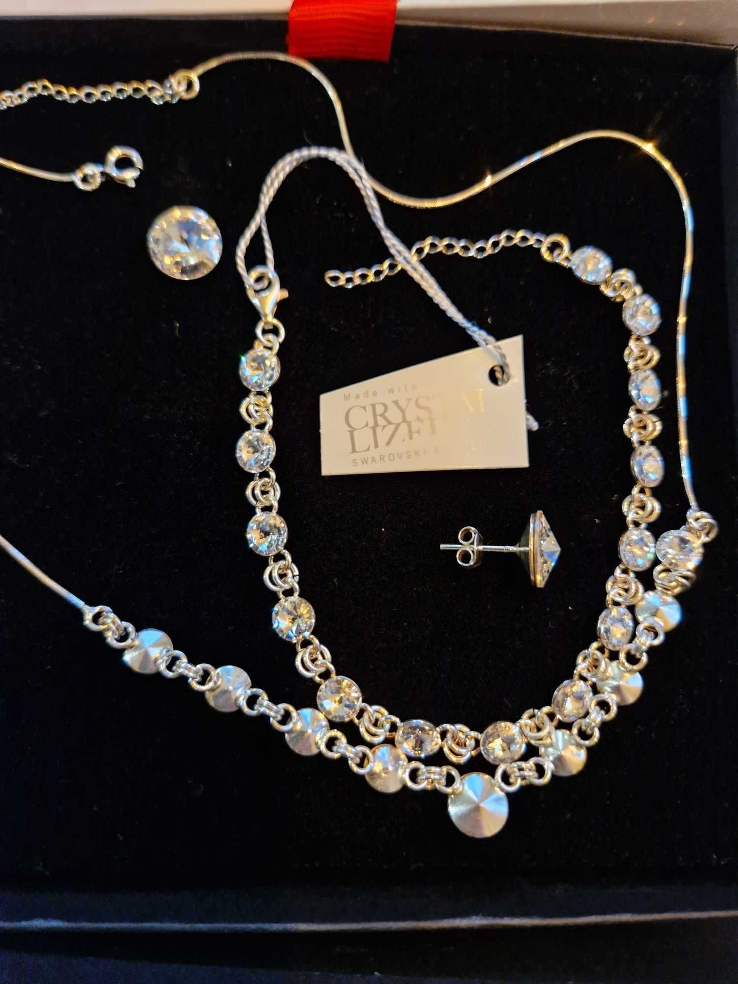 Nowy zestaw biżuterii ze srebra z kryształami Swarovski