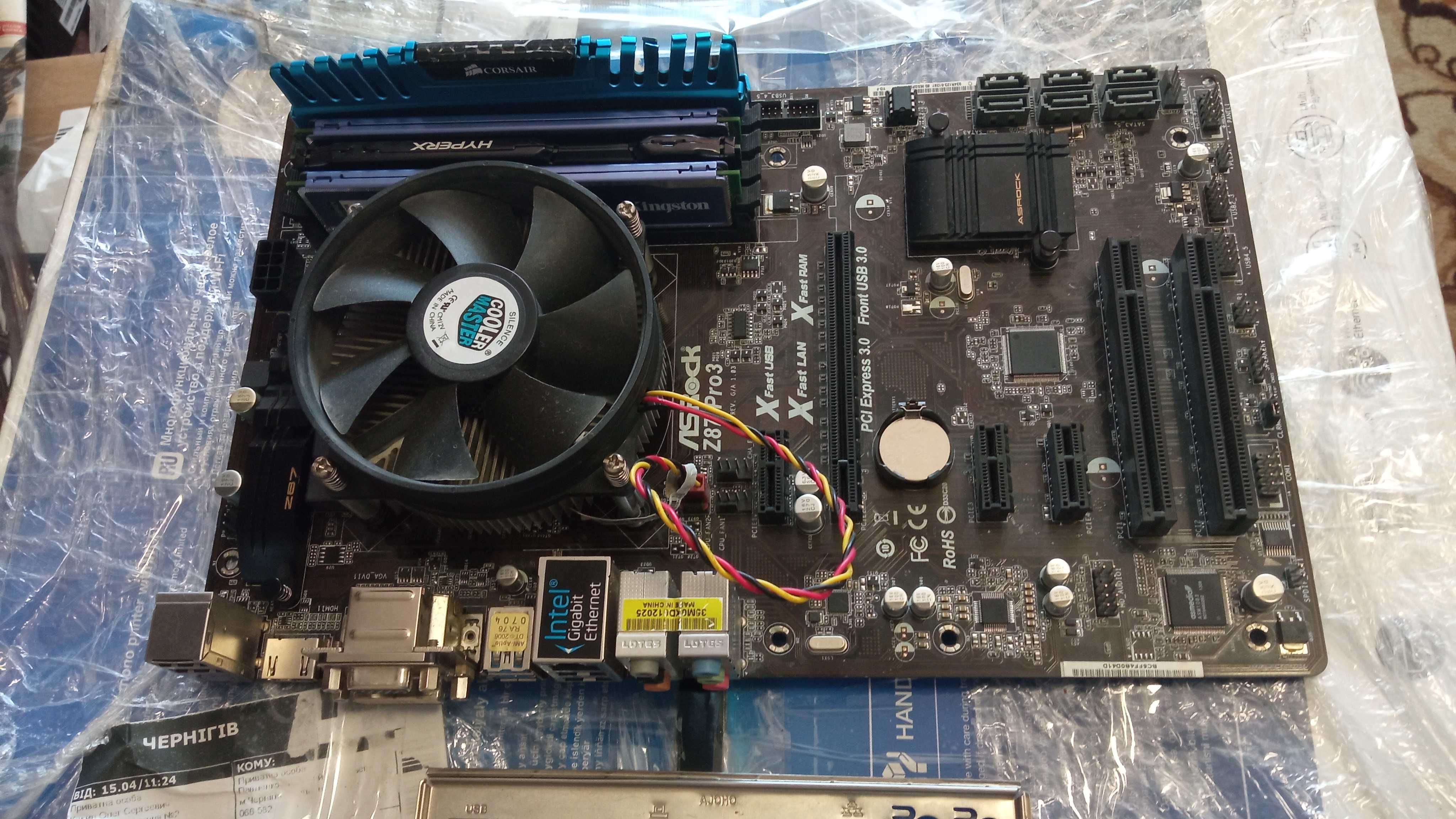 Материнская плата s1150/Z87/I5-4570/16GB-DDR3