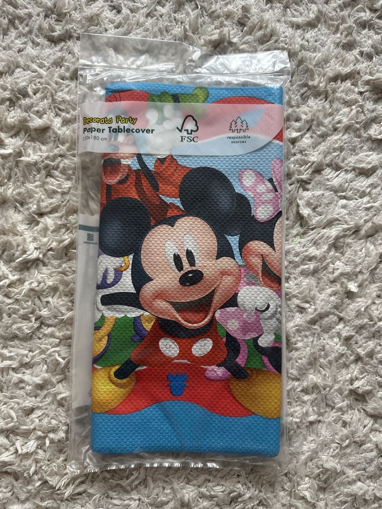 Obrus papierowy 120x180 cm urodziny Disney Myszka Mickey