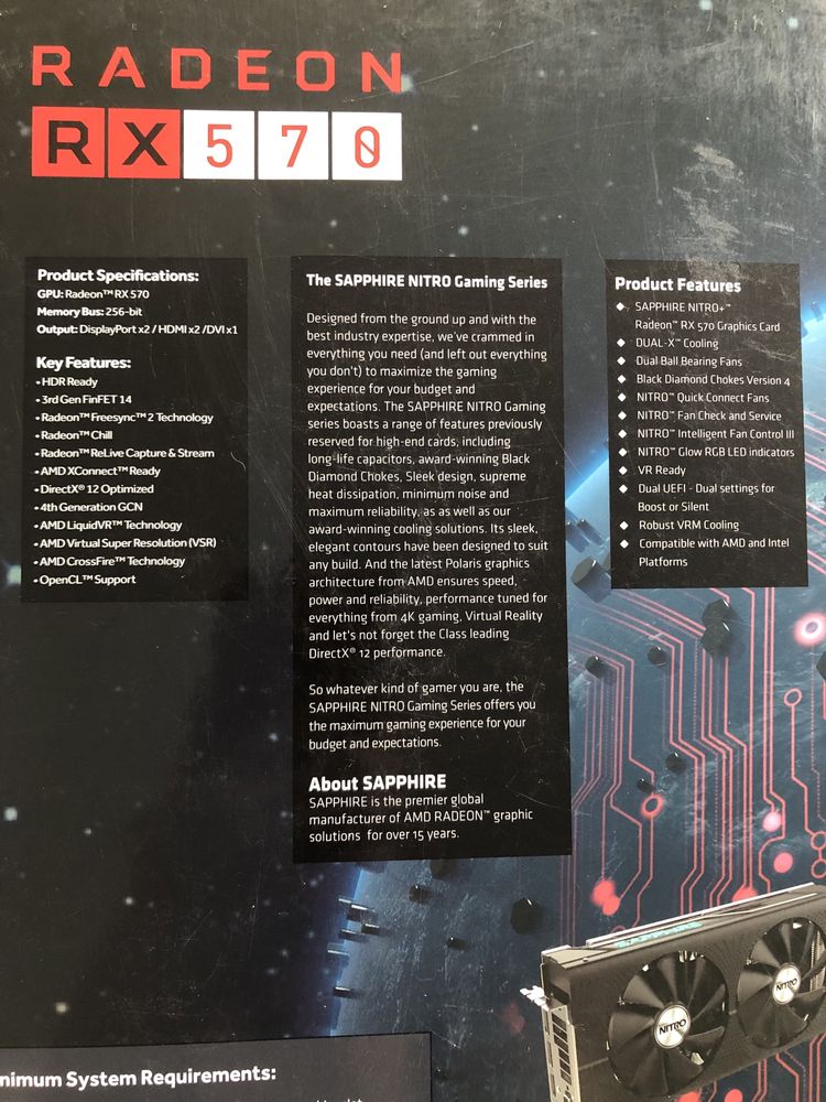 Відеокарта Radeon rx 570 saphire nitro+ 8 gb