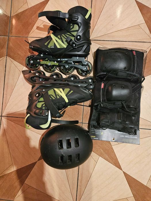 wrotki nowe i ochraniacze z kaskiem