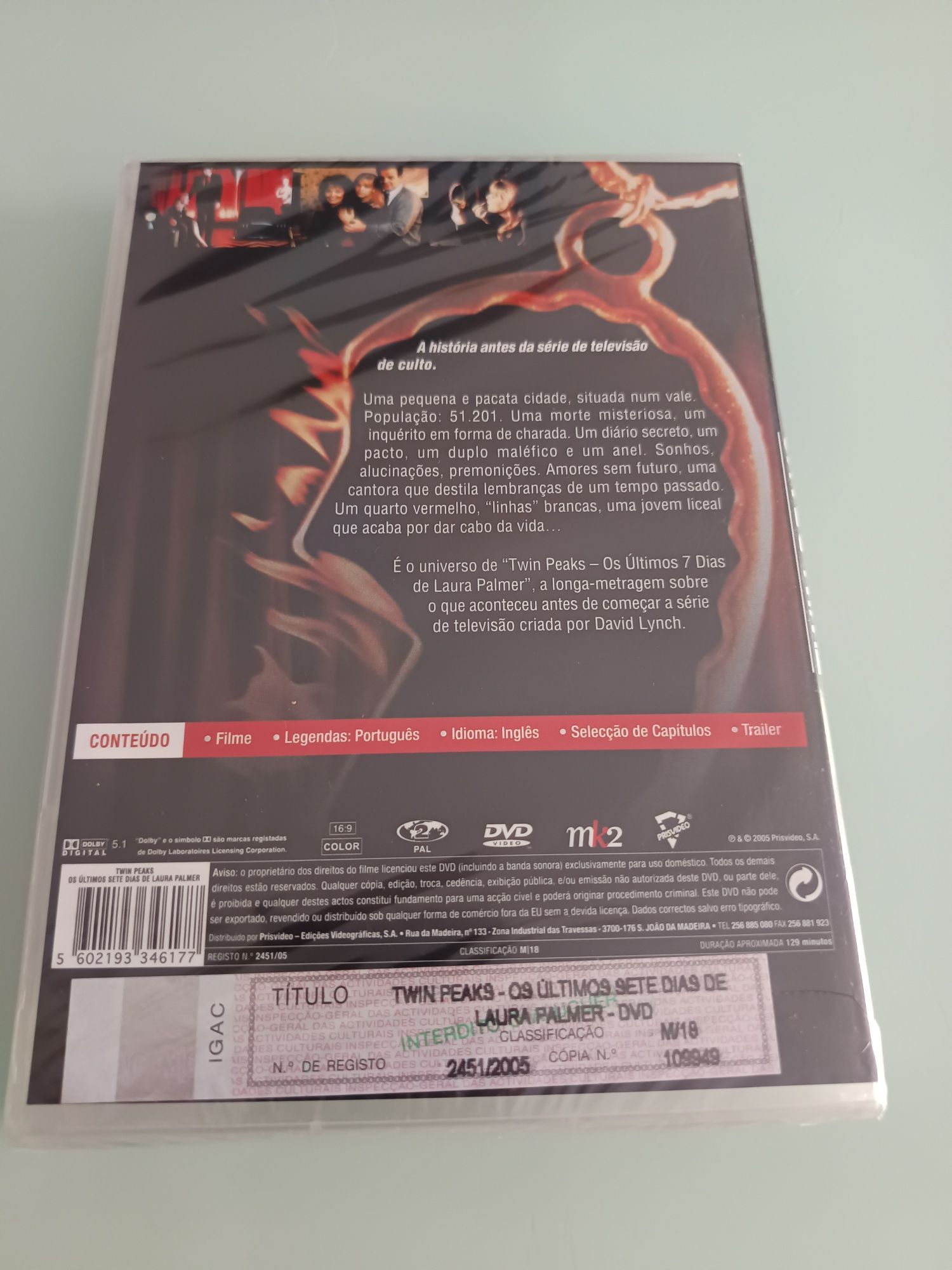 DVD Twin peaks os últimos 7dias de laura palmer