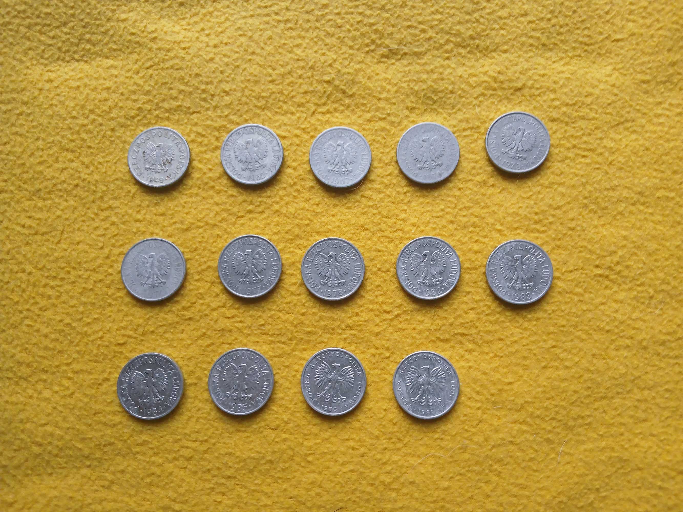 50 gr z lat 1949 do 1987 z PRL 14 sztuk (3 monety bez znaku mennicy)