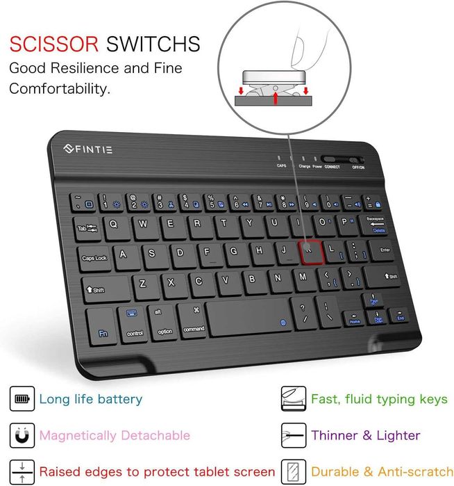 Fintie bezprzewodowa klawiatura bluetooth Macbook PC TV iPad slim mała