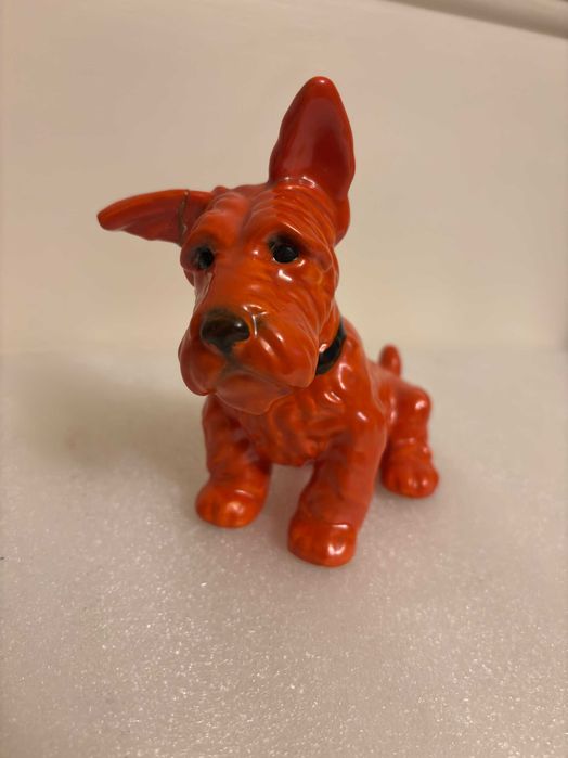 Figurka ceramiczna pies Keramos Austria vintage lata 50.