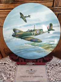 RAF Kolekcjonerski COALPORT Talerz Porcelana Angielska Samolot Vintage