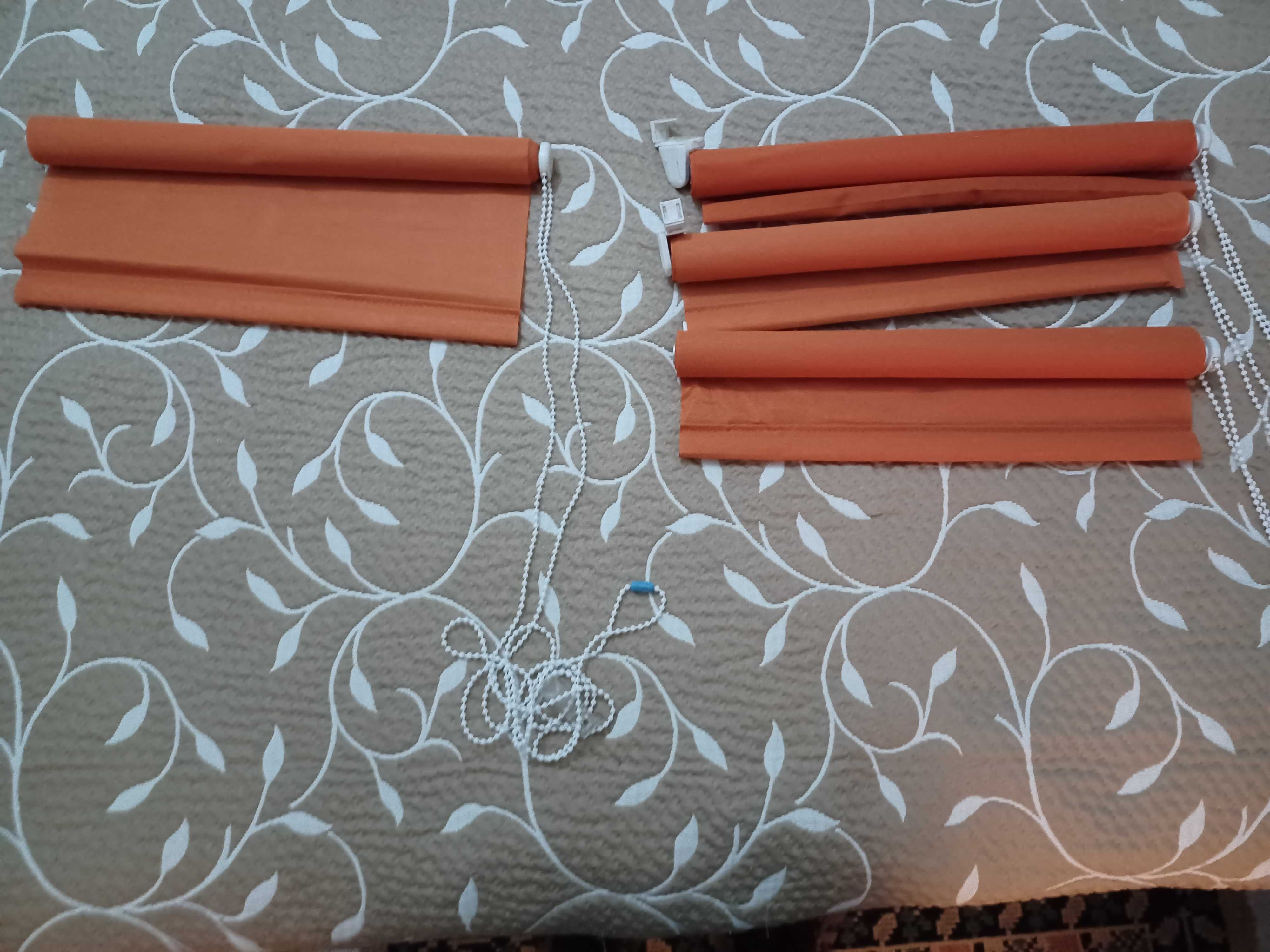 4 Estores de rolo laranja 45cm largura