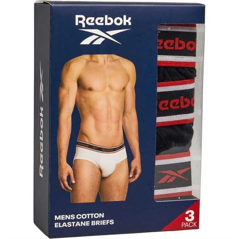 Nowe Slipy REEBOK 3 Pack Majtki Męskie Roz L Bawełna Oryginalne