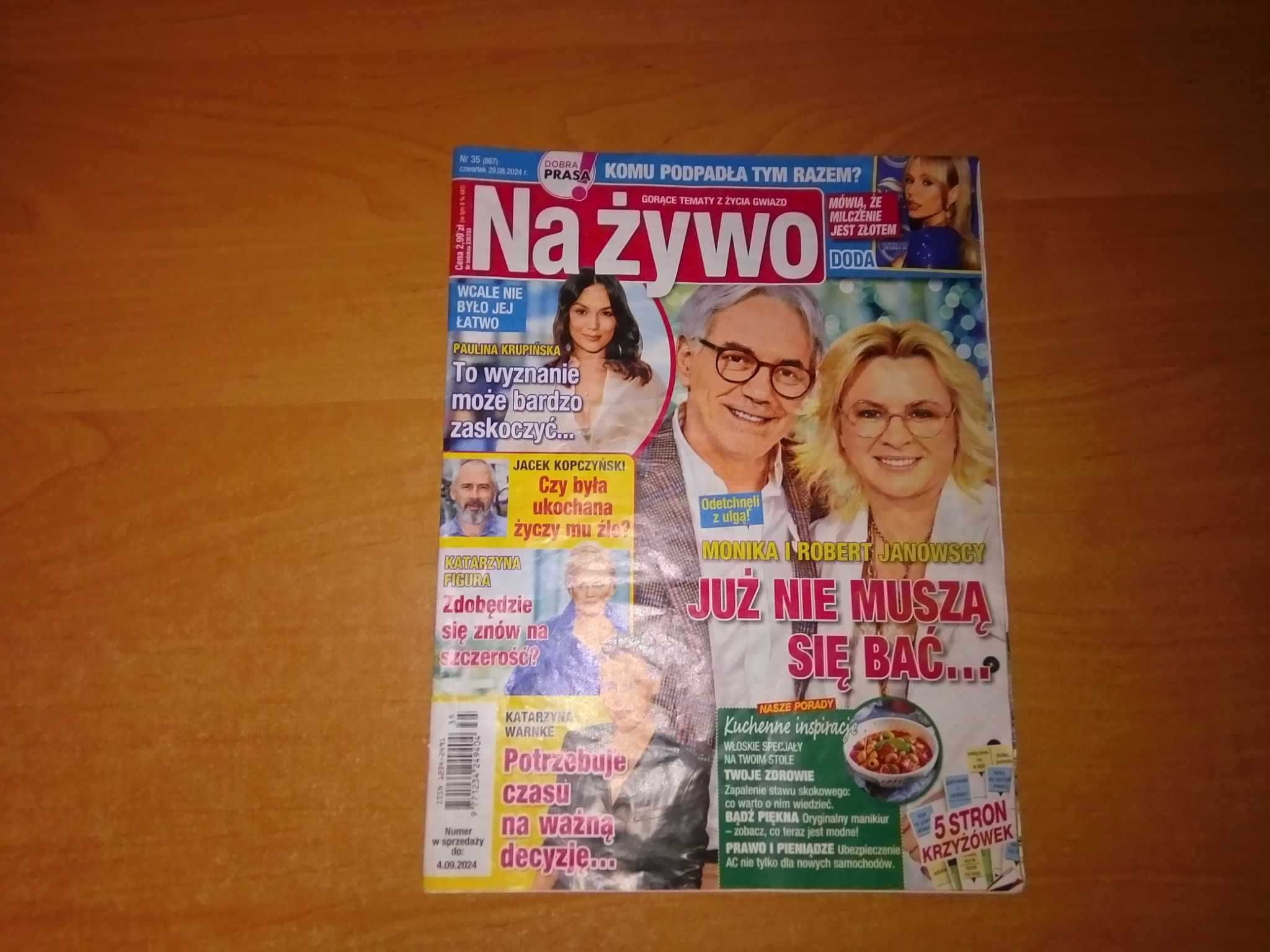 Tygodnik Na żywo gorące tematy z życia gwiazd nr 35 sierpień 2024