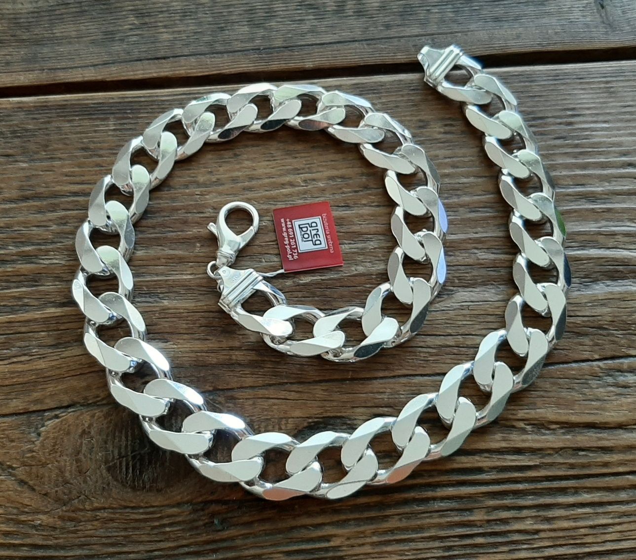 Srebrna PANCERKA klasyczny męski łańcuch 282,0g 60cm