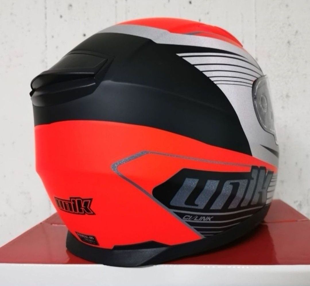 Capacete Integral Unik Red / White ( L )( NOVO )