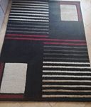 Dywan czarny z beżowymi i bordowymi elementami 160x220cm