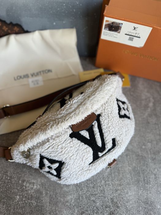 Бананка сумка жіноча луі вітон louis vuitton teddy меховая женская