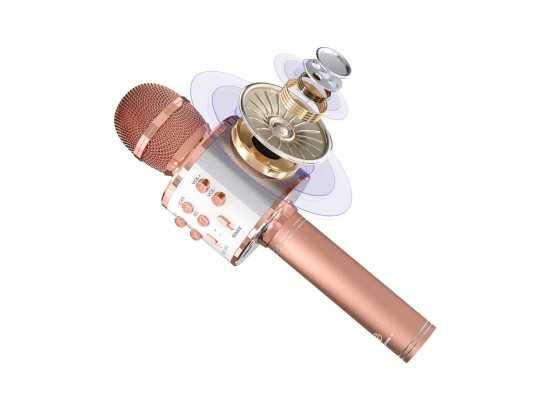 Novo Microfone Bluetooth Ouro Rosa