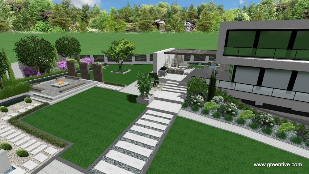 Projekty i realizacje ogrodów- Ogród nowoczesny