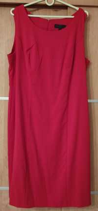 Sukienka czerwona, bez rękawków, na podszewce, rozmiar 42 cm