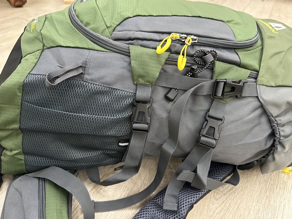 Туристичний трекінговий похідний рюкзак Weikani 60L зелений + чехол