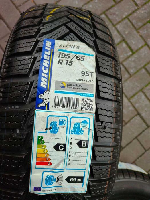 195/65 95T XL R15 MICHELIN ALPIN 6 8mm 2019r Zimowe Opony 2szt NOWE
